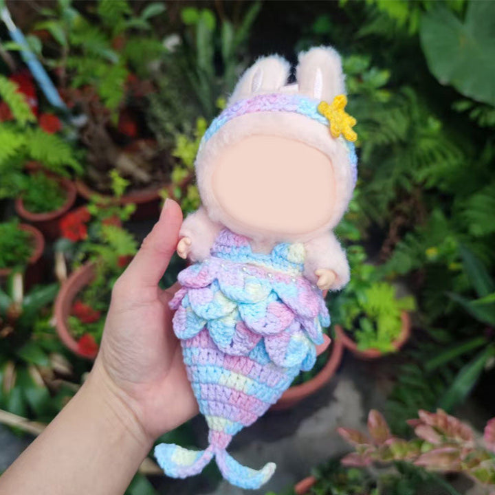 Handmade Crochet Mermaid Labubu Skirt set