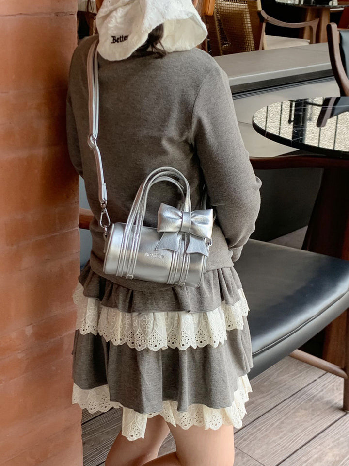 Solid Color Glossy mini Handbag Crossbody Bag