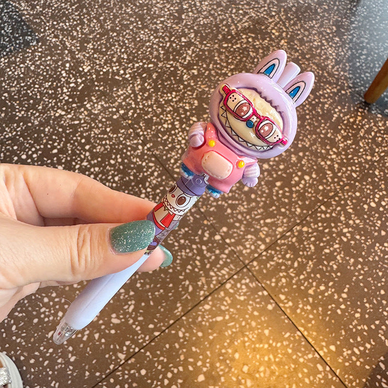 Cartoon dress-up labubu ballpoint pen -black ink