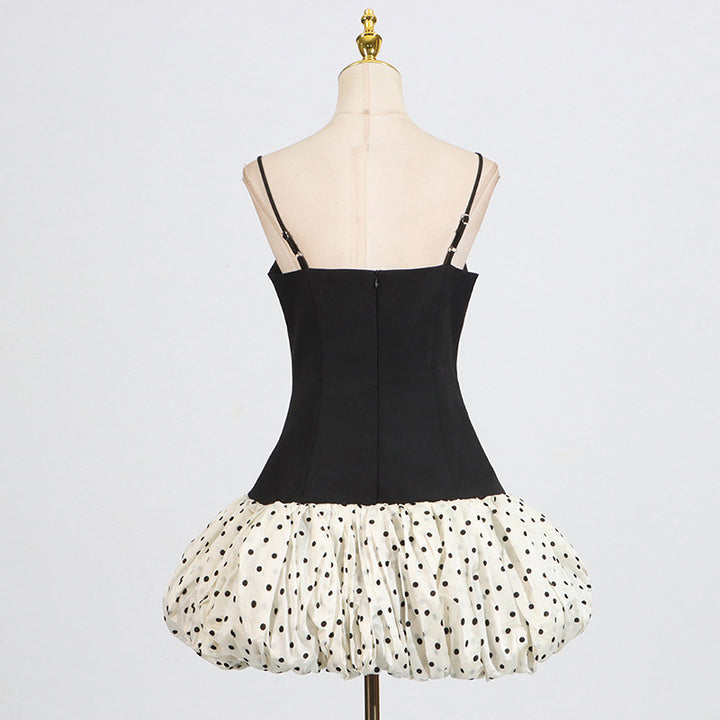 Women's Bow Polka Dot Flower Bud Short Skirt