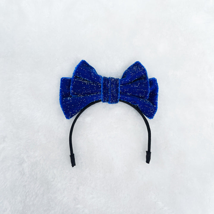 Mini Velvet glitter bow headband for labubu dolls
