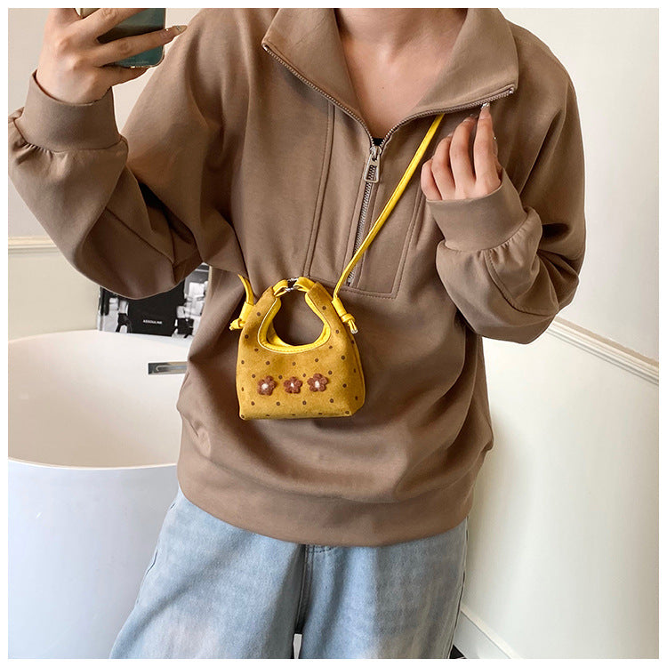 Sweet flower girls handbag polka dot mini crossbody bag