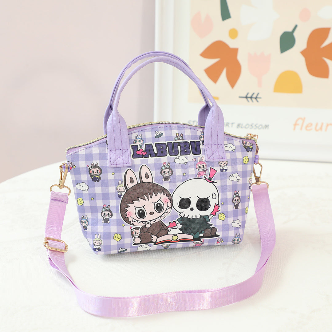 Children's Labubu cartoon PU leather handbag