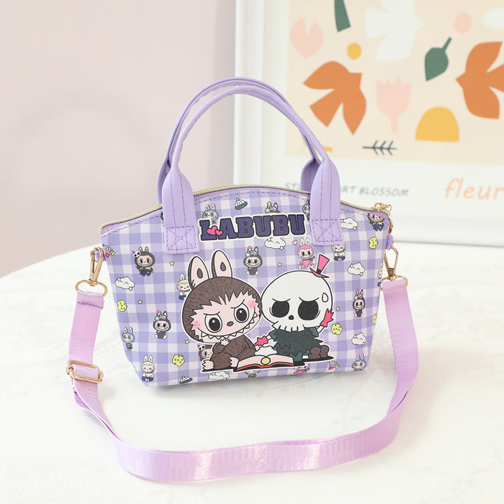 Children's Labubu cartoon PU leather handbag