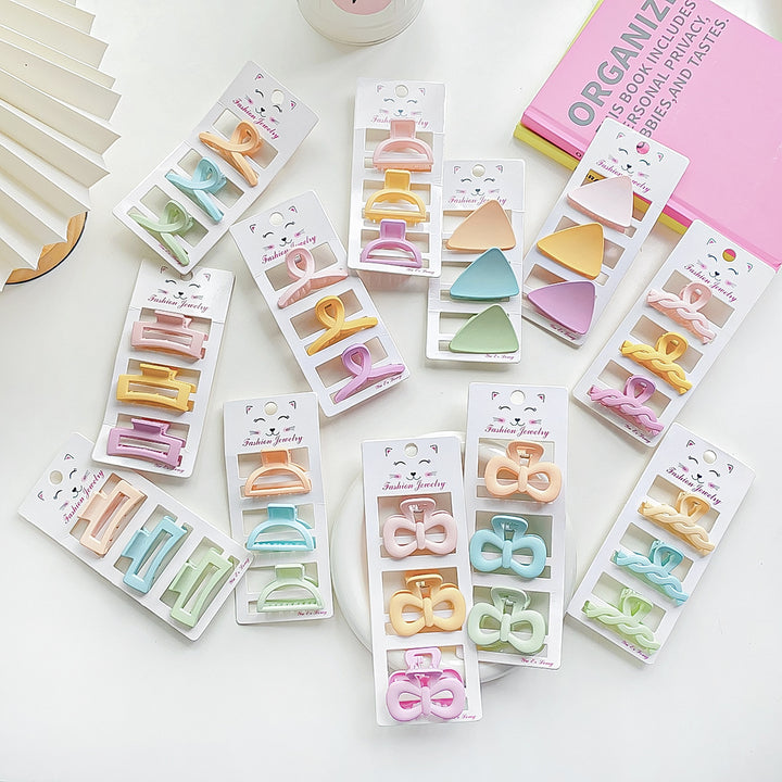 Candy color small clip girls hair clip set