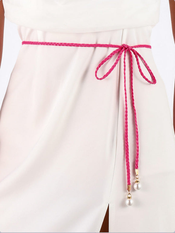 Boho style braided waist rope women's belt
