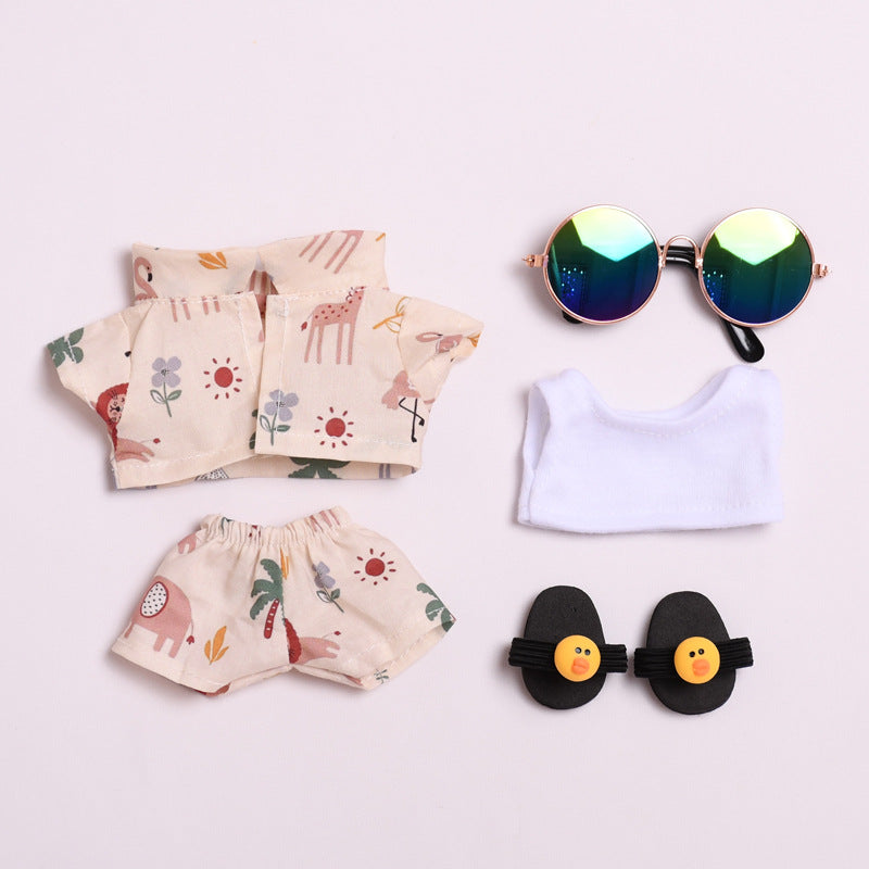 Labubu summer beach clothes 5pcs set doll clothes