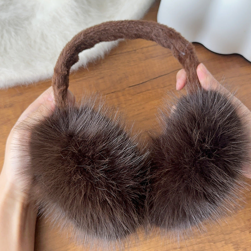 Large plush earmuffs windproof warm outdoor earmuffs for women