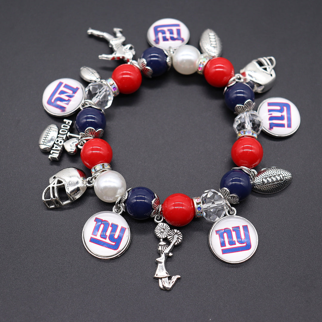 Football Game Day Alloy pendant beaded bracelets
