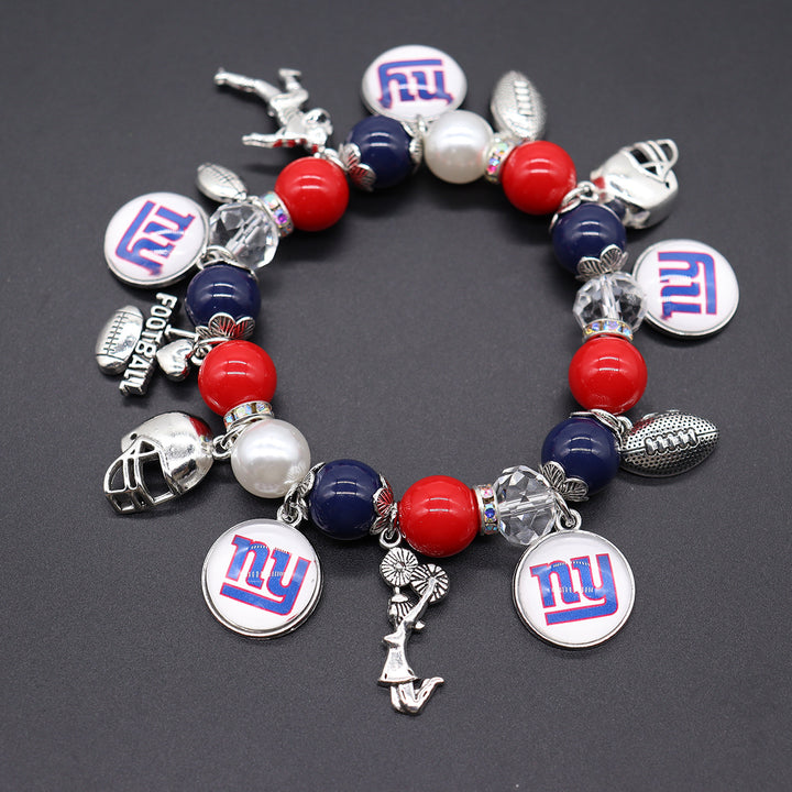 Football Game Day Alloy pendant beaded bracelets