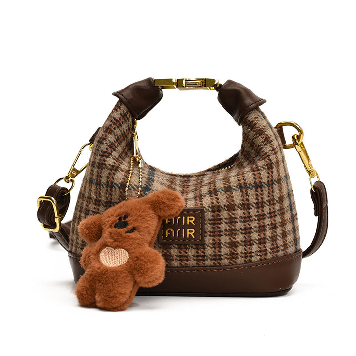 Girls plaid mini handbag shoulder bag