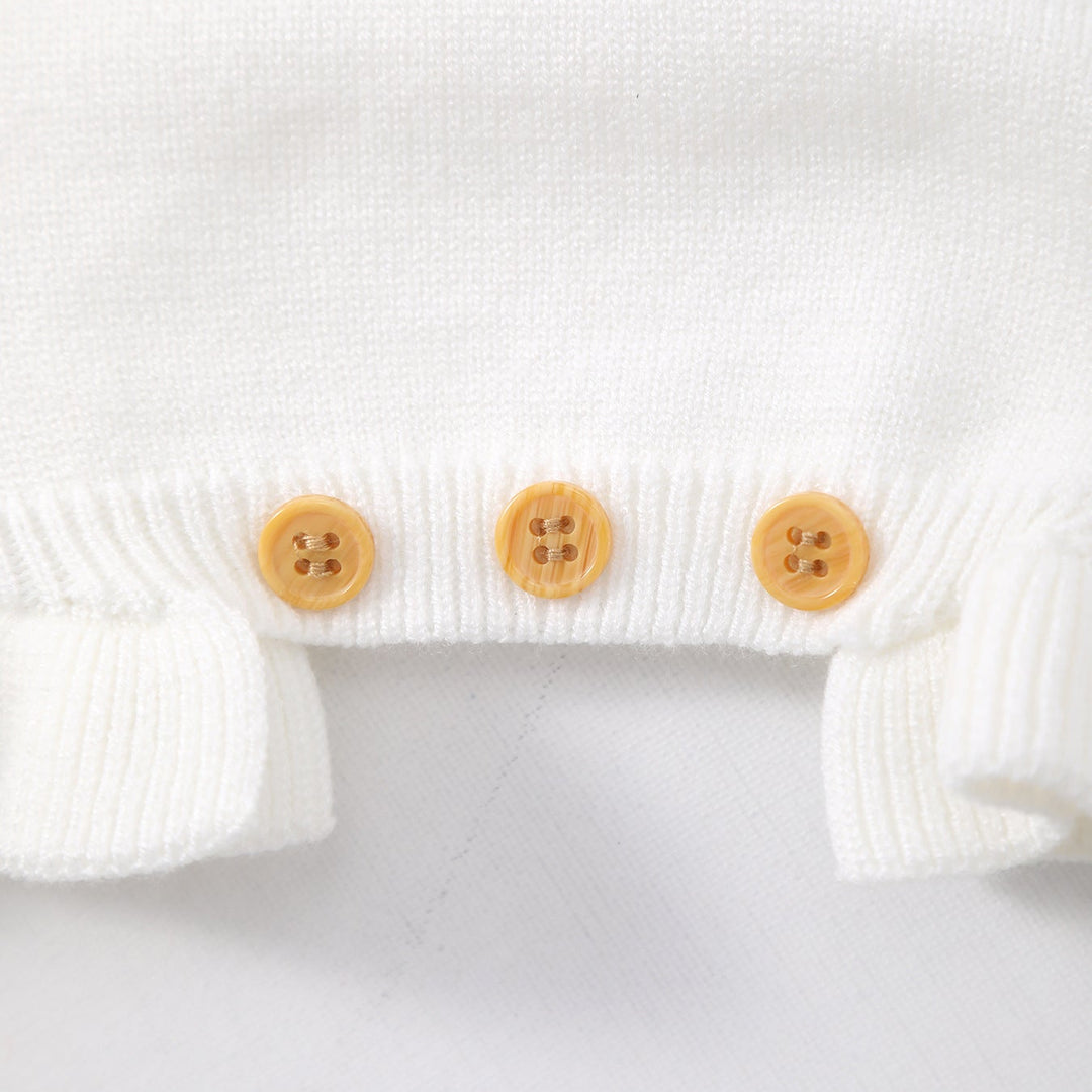 Baby Girl First Birthday One Embroidery Knit Romper