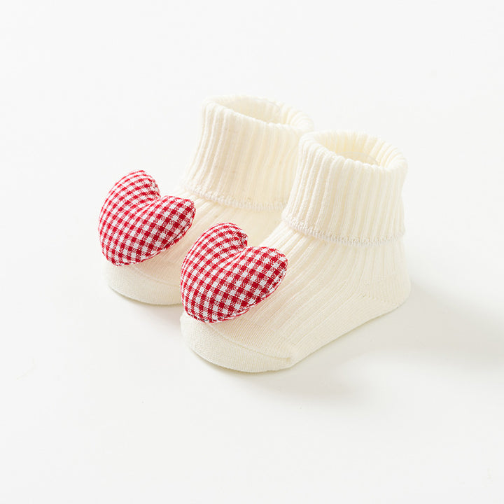 Newborn baby non-slip cotton cute mid-calf socks