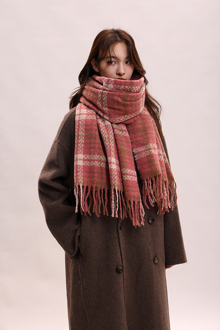 Solid color large warm scarf  windproof velvet shawl scarf