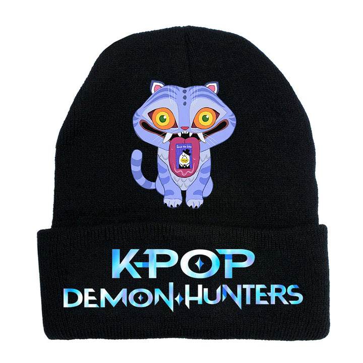 Kpop Demon Hunters knitted beanie hat-black