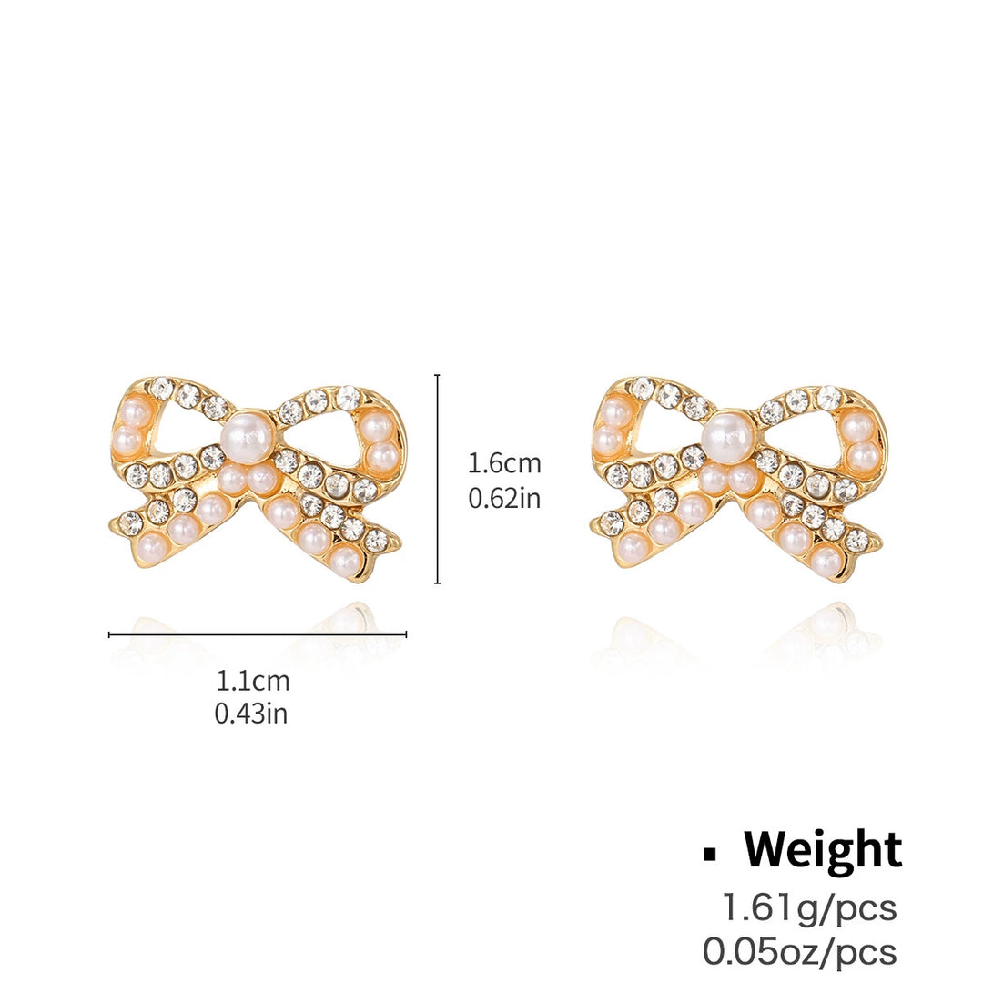 Snake chain bow earrings necklace golden bow simple fashion choker