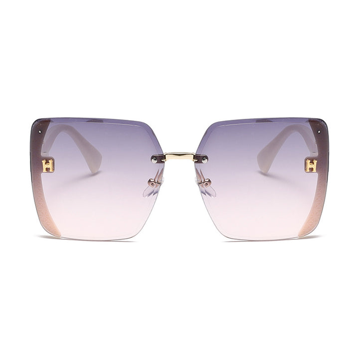 Glitter star frameless square sunglasses for women