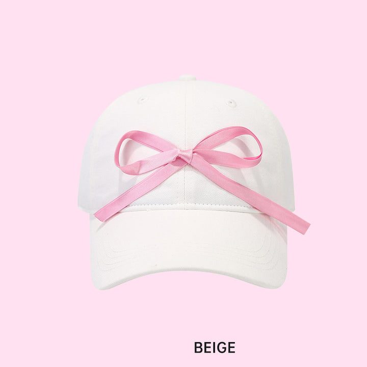 Bow baseball cap sweet ribbon deco baseball cap