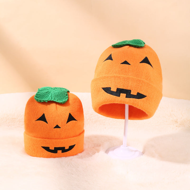 Halloween pumpkin knitted hat for Parent-child