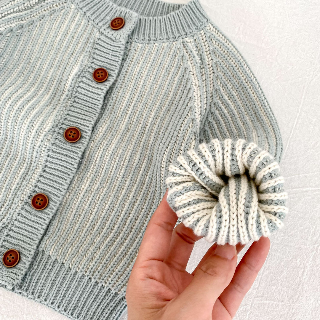 Baby Boys Two-tone cable-knitted cardigan