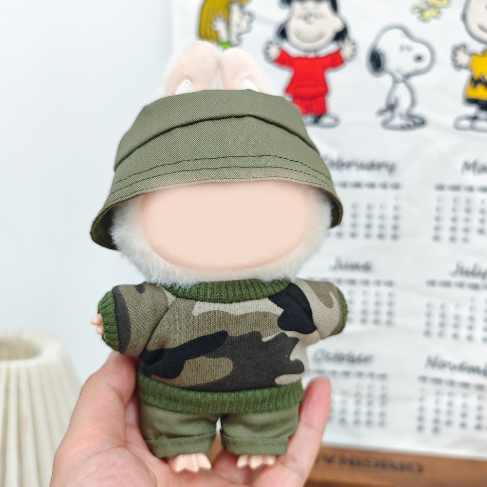 Labubu cool Camouflage suit dolls clothes