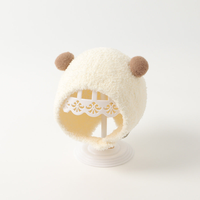 Baby cute ear protection hat warm plush hat
