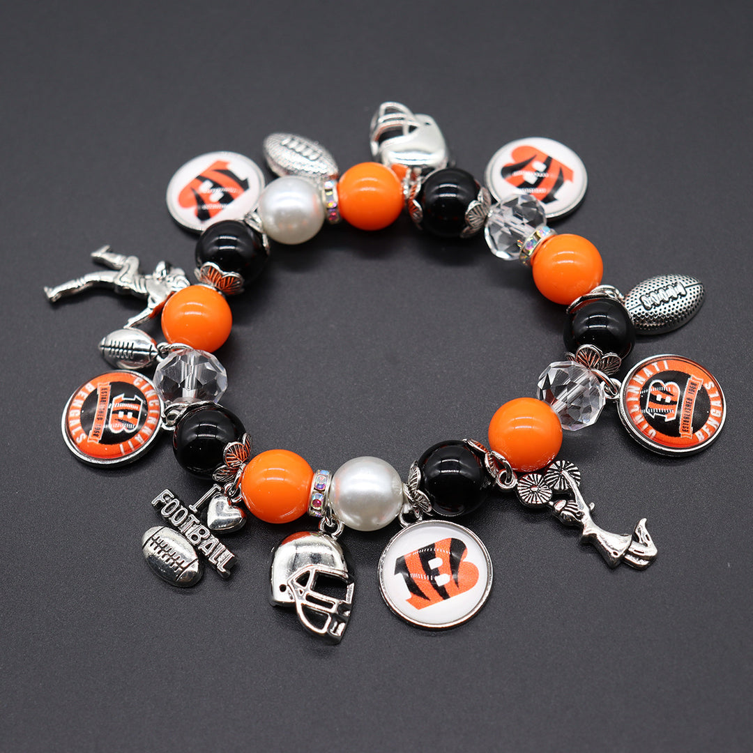 Football Game Day Alloy pendant beaded bracelets
