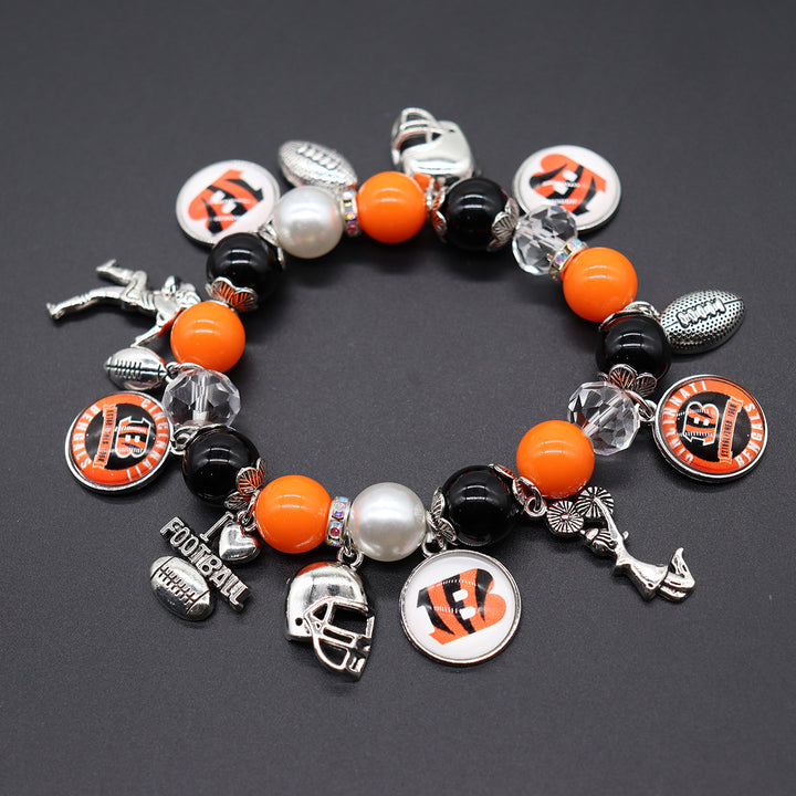 Football Game Day Alloy pendant beaded bracelets