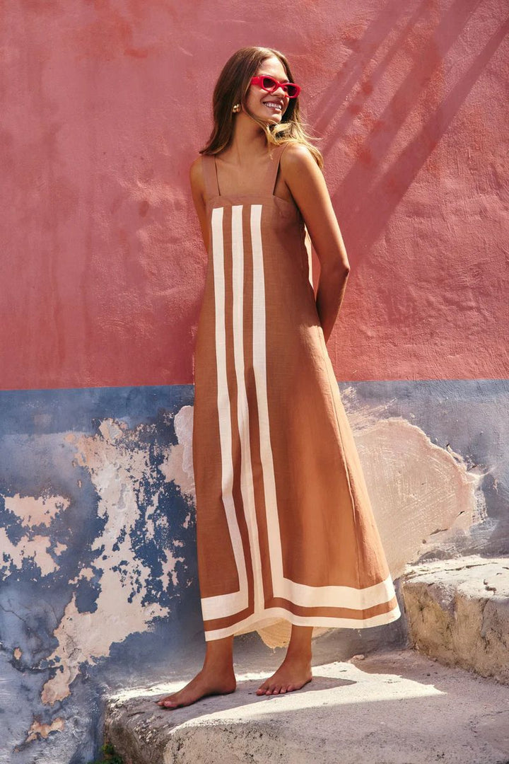 Color Block Square Neck Dress for vacation