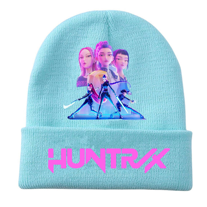 Kpop Demon Hunters knitted beanie hat-blue