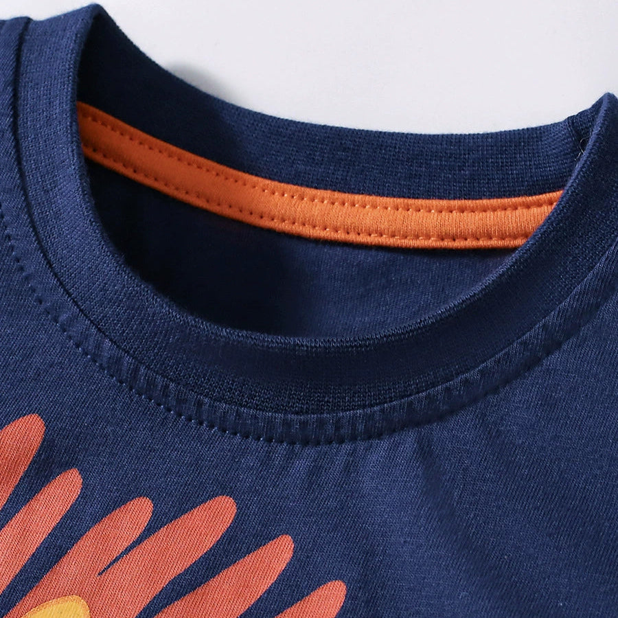 Boys' cotton lion tee&short set for summer