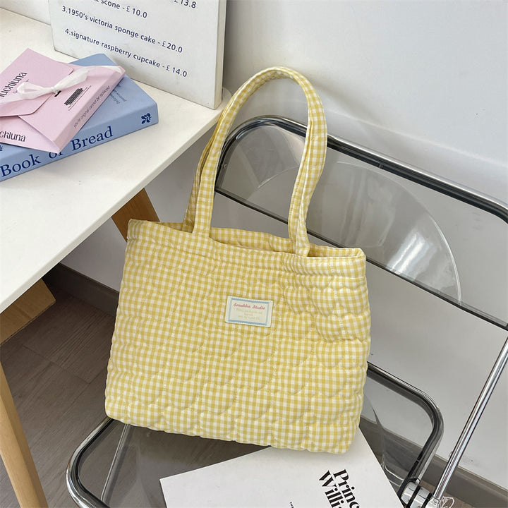 Quilted tote bag large capacity handbag for women