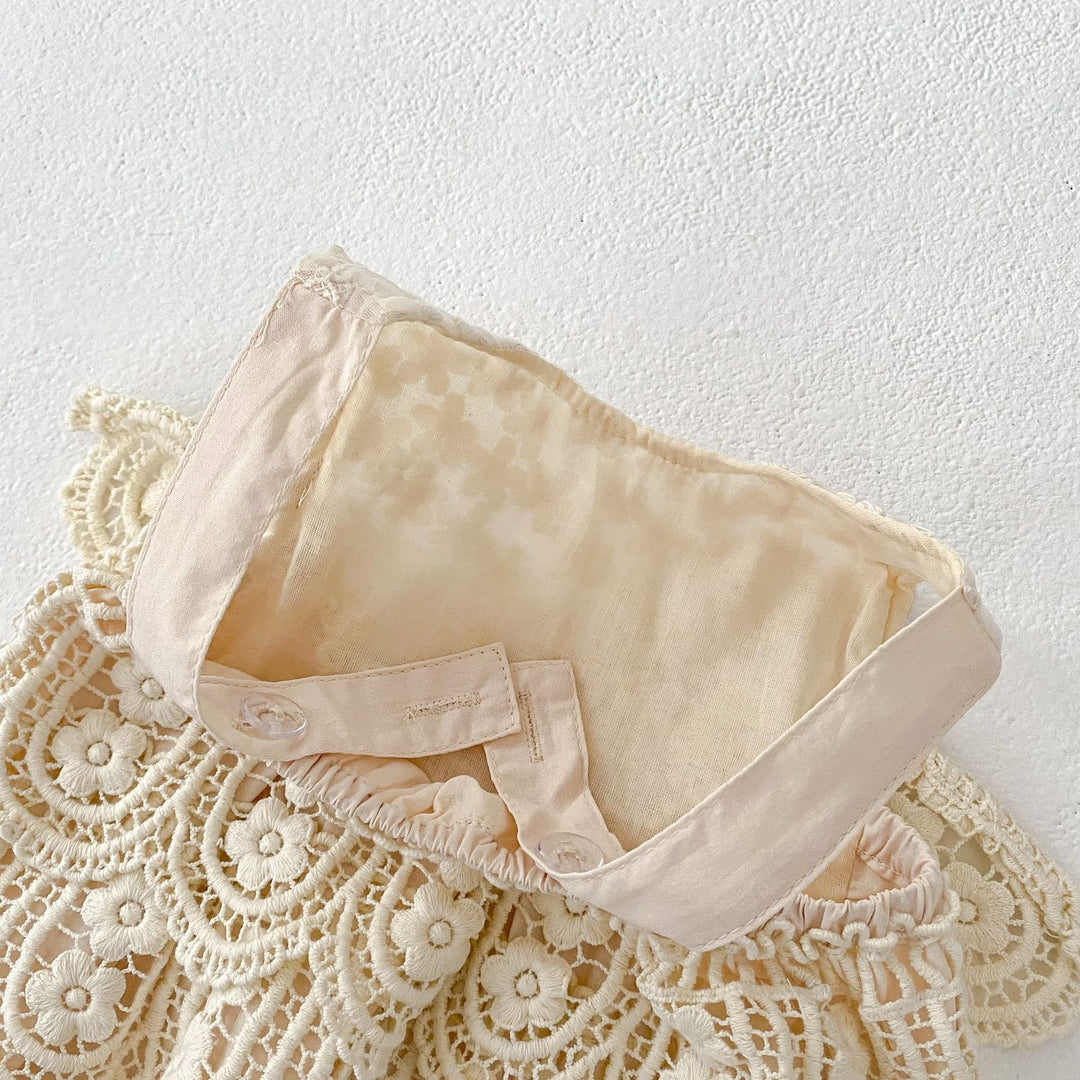 Baby cotton suspender lace romper