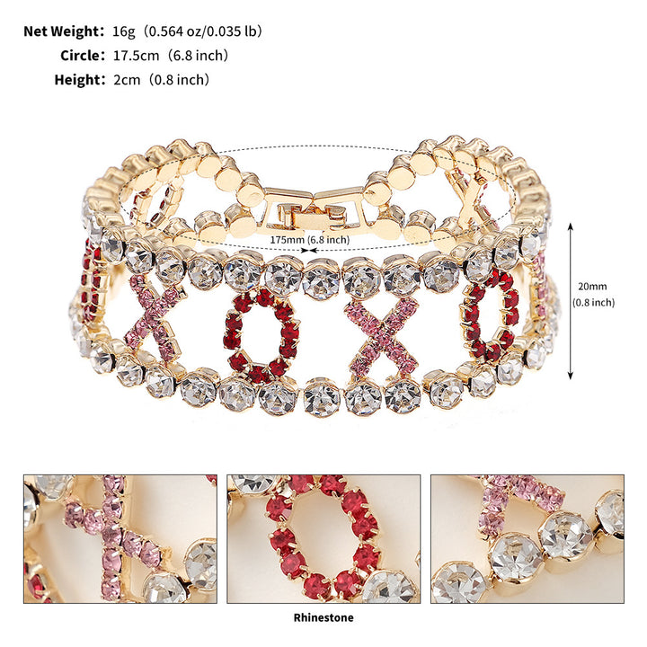 Valentine's Day heart-shaped hollow layered bracelet for women.