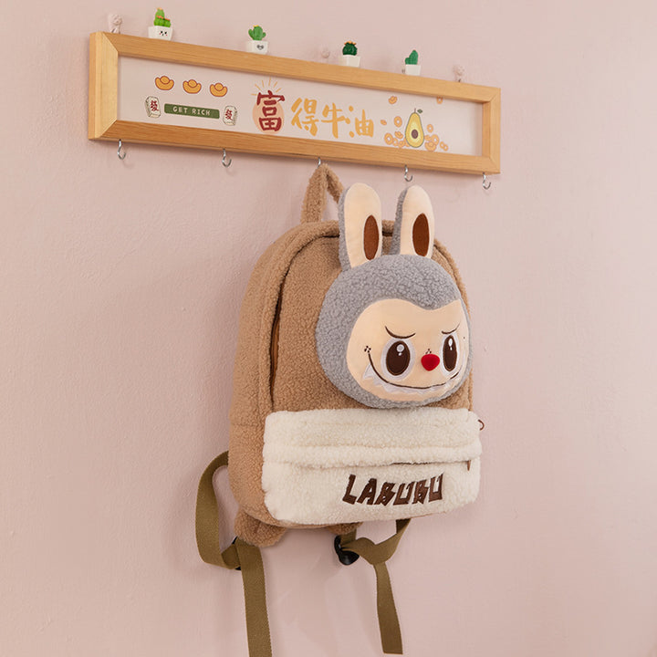 Labubu cartoon plush bag lamb wool labubu backpack