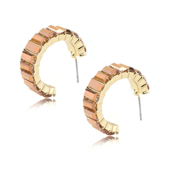 Multicolor crystal Hoops earrings