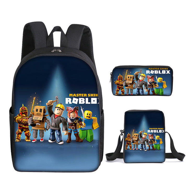 Roblox theme schoolbag students backpack 3pcs set