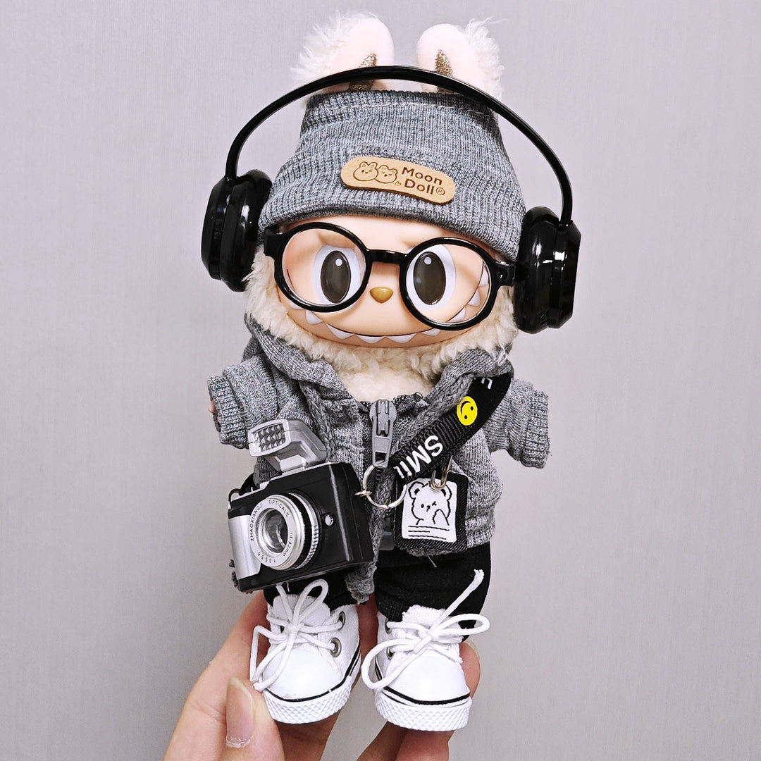 Gray sweatshirt hoodie 7pcs set for dolls