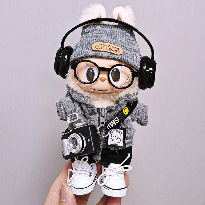 Gray sweatshirt hoodie 7pcs set for dolls