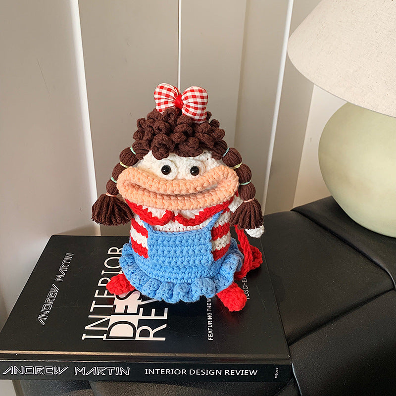 Crocheted Adorably Ugly Big Mouth Doll Crossbody Bag