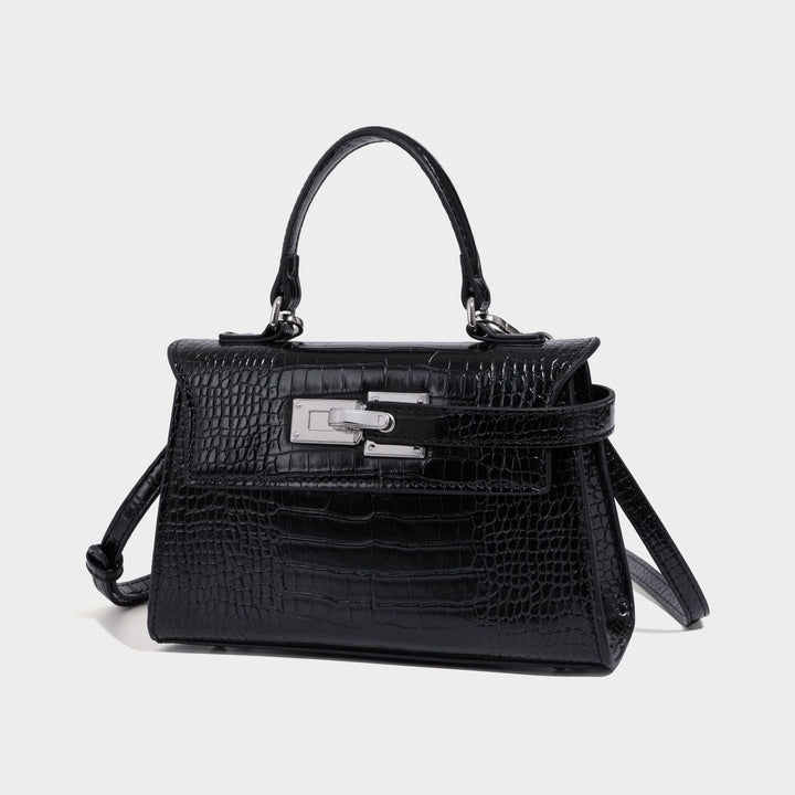 Kelly bag crocodile pattern versatile handbag