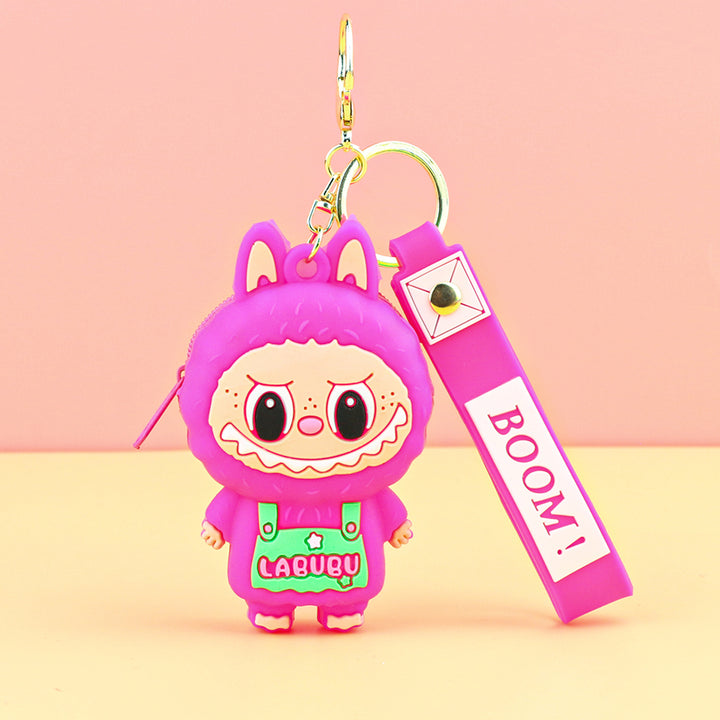 Children's silicone labubu coin purse key chain pendant gift