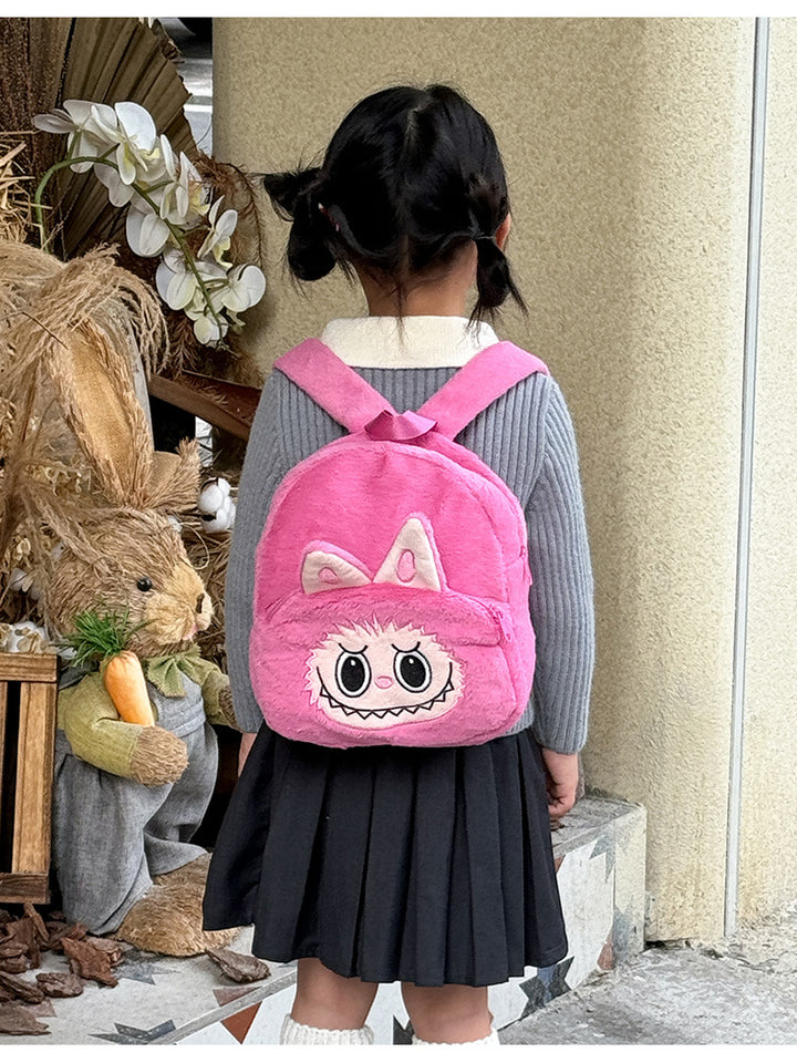 Cartoon labubu furry backpack children's plush backpack