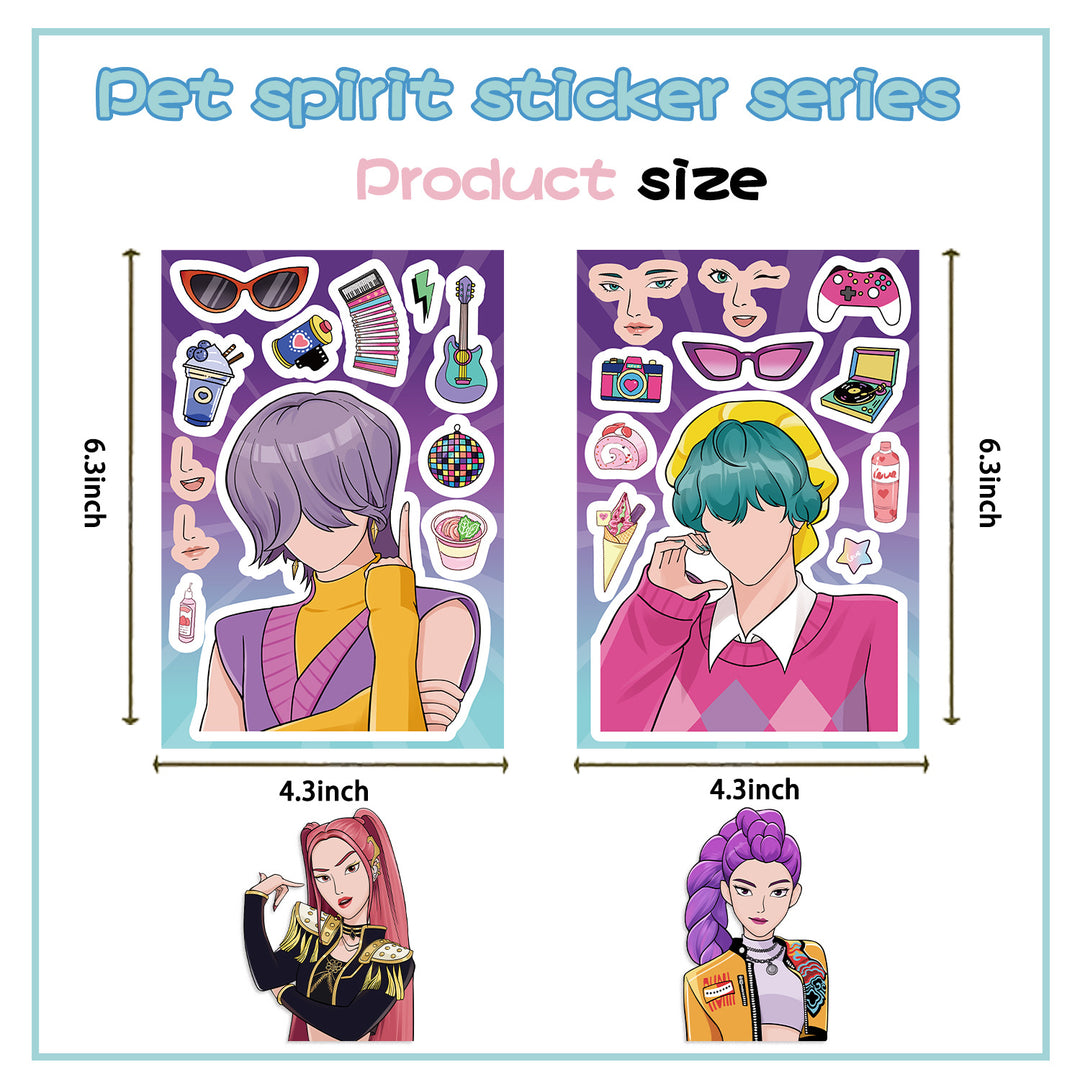 KDH K-pop inspired DIY Puzzle Sticker Make a face Sticker-8sheets