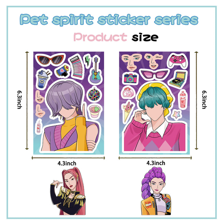 KDH K-pop inspired DIY Puzzle Sticker Make a face Sticker-8sheets