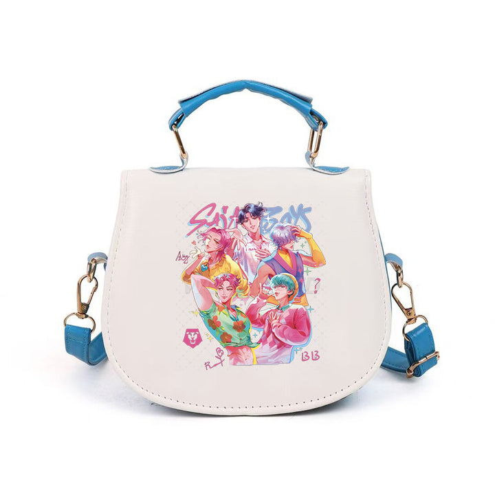 Kpop Demon Hunter small PU handbag shoulder bag-blue