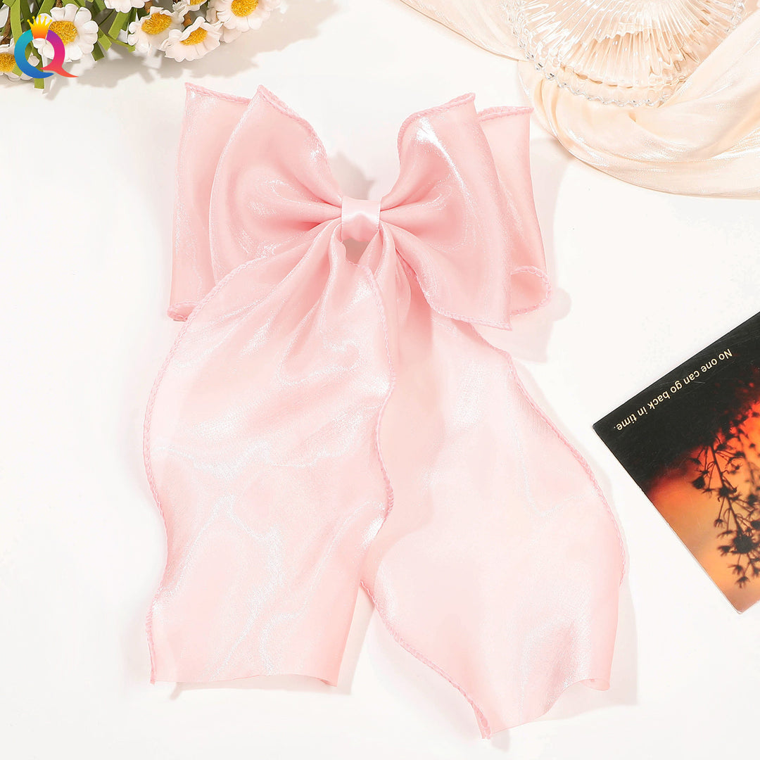 Pearlescent Mesh Hairbow Fairy Ribbon Bow Hair clip