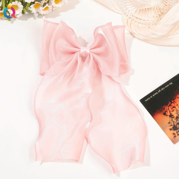 Pearlescent Mesh Hairbow Fairy Ribbon Bow Hair clip