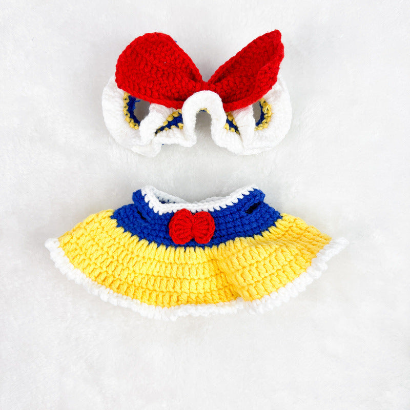 Handmade crochet snow White costume skirt for labubu