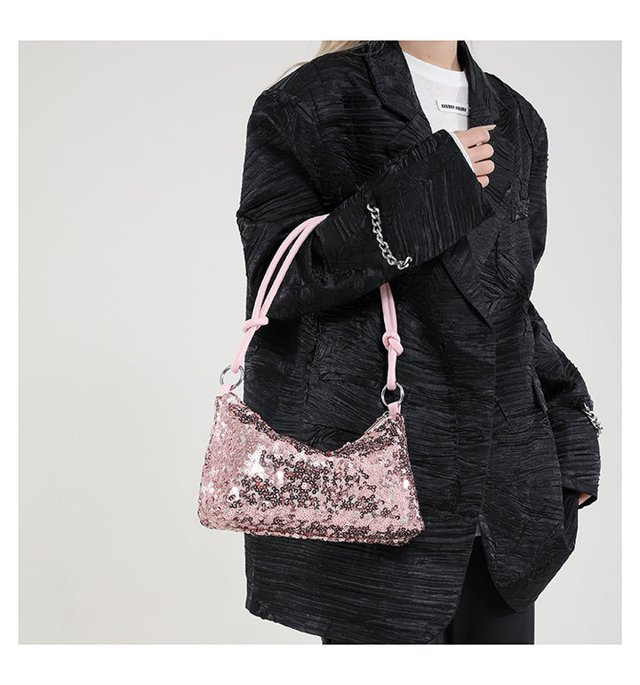 Sparkling sequined women's shoulder bag